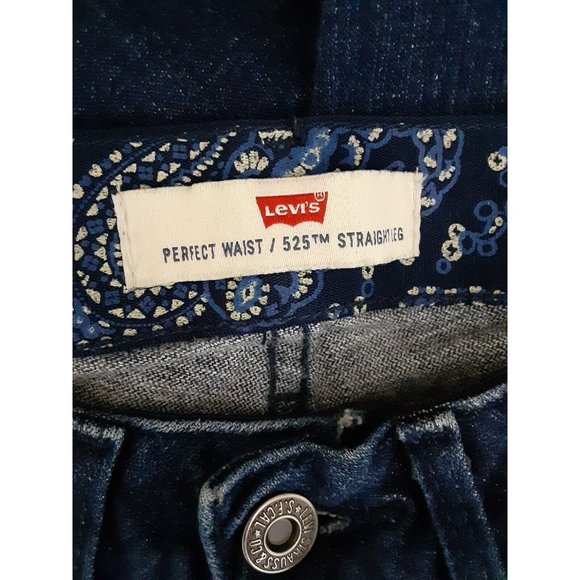 Levi's Girls 525 Straight Leg Perfect Waist Dark Wash Denim Blue Jeans 4M - Picture 5 of 8